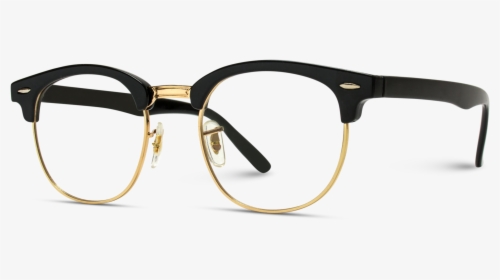 Gray Retro Half Frame Semi Rimless Gold Rimmed Glasses - Optometry, HD Png Download, Transparent PNG