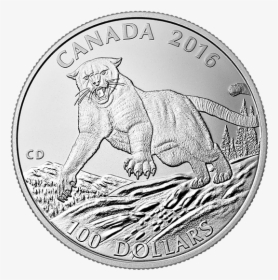 100 Silver Canadian Coin Cougar, HD Png Download, Transparent PNG