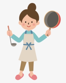Ladle And Pan - Woman With Pan Clipart, HD Png Download, Transparent PNG