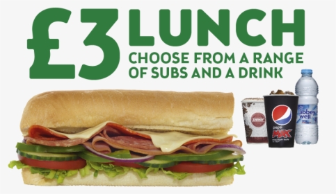 Subway Uk 3 Lunch - Subway 3 Pound Deal, HD Png Download, Transparent PNG