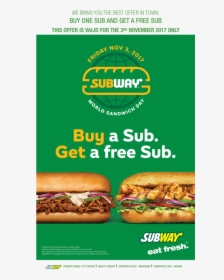 Subway , Png Download - Subway World Sandwich Day, Transparent Png, Transparent PNG