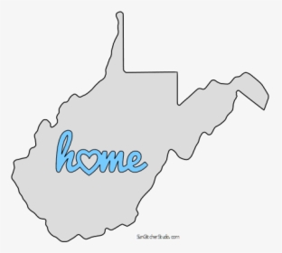 West Virginia Home Heart Stencil Pattern Template Shape - Map Of West Virginia, HD Png Download, Transparent PNG