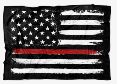 Distressed Thin Red Line Stars And Stripes Fleece Blanket - Police Blue And Black, HD Png Download, Transparent PNG