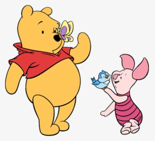 Winnie The Pooh With Butterflies Clipart , Png Download, Transparent Png, Transparent PNG