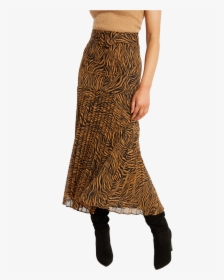Printed Pleat Skirt In Colour Tapioca - Bardot Pleated Skirt Zebra, HD Png Download, Transparent PNG