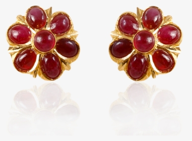 Blooming Ruby Flower Earrings - Earrings, HD Png Download, Transparent PNG