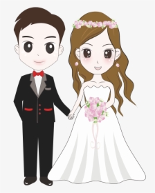 Transparent Bride Clipart Png - Wedding Bride And Groom Cartoon, Png Download, Transparent PNG