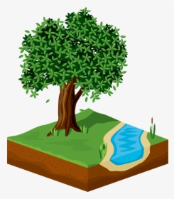 Tree, Green, Foliage, Nature, River, 3d, Ecology - Tree, HD Png Download, Transparent PNG