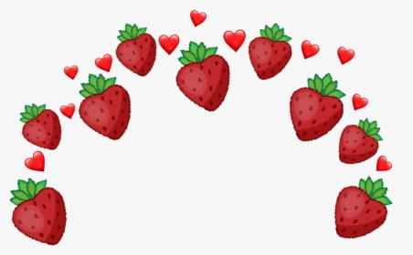 #strawberry #strawberrys #fruit #fruits #heart #hearts - Strawberry Emoji Crown Png, Transparent Png, Transparent PNG