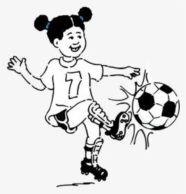 Kız Futbol Tekme Spor Top Ge - Play Football Clipart Black And White, HD Png Download, Transparent PNG