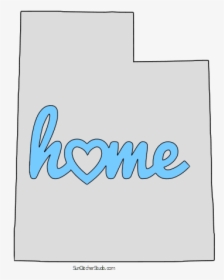 Utah Home Heart Stencil Pattern Template Shape State, HD Png Download, Transparent PNG