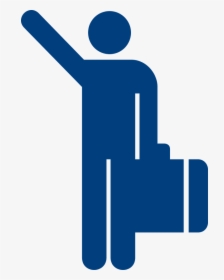 Blue Man Hailing Taxi - Ride Hailing Icon Png, Transparent Png, Transparent PNG