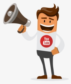 Buy Youtube Subscribers - Vector Man With Megaphone, HD Png Download, Transparent PNG