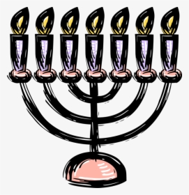 Vector Illustration Of Jewish Chanukah Hanukkah Menorah - Icon, HD Png Download, Transparent PNG