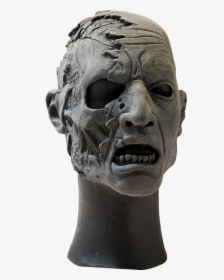 Unpainted Half Face Zombie Mask - Bronze Sculpture, HD Png Download, Transparent PNG