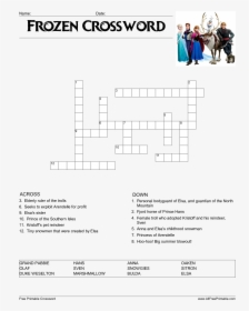 Transparent Puzzle Template Png - Disney Frozen Crossword Puzzle, Png Download, Transparent PNG