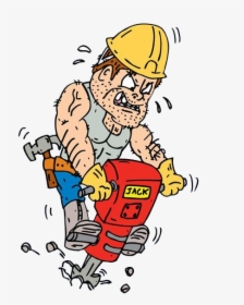 Engineering Clipart Service Engineer - Construction Worker Jackhammer, HD Png Download, Transparent PNG