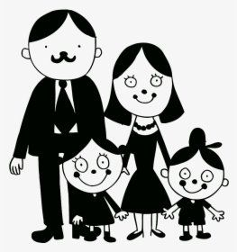 Family Drawing Illustration - Familia Blanco Y Negro Dibujo, HD Png Download, Transparent PNG