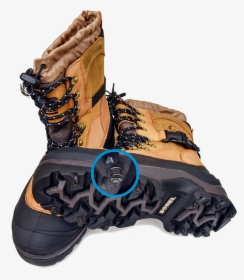Icespikes Installed On Work Boots For Traction - Ice Spikes For Boots, HD Png Download, Transparent PNG