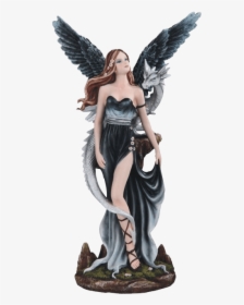 Dark Angel With Dragon Statue - Beautiful Fairy, HD Png Download, Transparent PNG