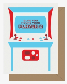 Player 2 Arcade Game Letterpress Greeting Card - Graphics, HD Png Download, Transparent PNG