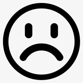 Face Unhappy - Sad Smiley Face Black And White, HD Png Download, Transparent PNG