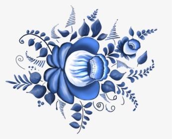 Scrap De Flores Azules - Художественная Роспись Png, Transparent Png, Transparent PNG
