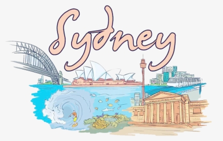 Building City Sydney, Opera House Illustration Wall - Sydney Australia Postcard, HD Png Download, Transparent PNG