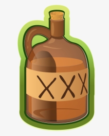 Glass Bottle Alcoholic Drink Fizzy Drinks Clip Art - Alcohol Xxx Png, Transparent Png, Transparent PNG