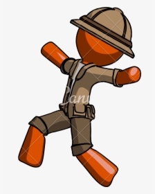 Clip Art Man Running Away - Orange Man Explorer Png, Transparent Png, Transparent PNG