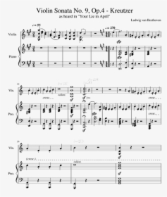 Violin Sonata No 9 Kreutzer Sheet Music, HD Png Download, Transparent PNG