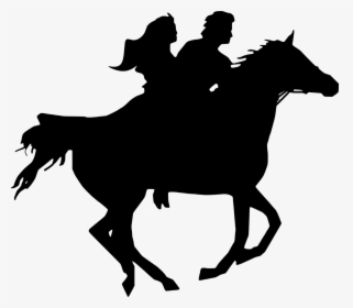 Silhouette Horse Riders Horses Free Photo - Couple On Horseback Silhouette, HD Png Download, Transparent PNG