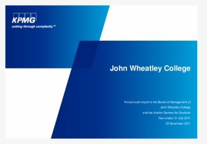 John Wheatley College Annual Audit 2010/11 - Kpmg Ppt Background, HD Png Download, Transparent PNG