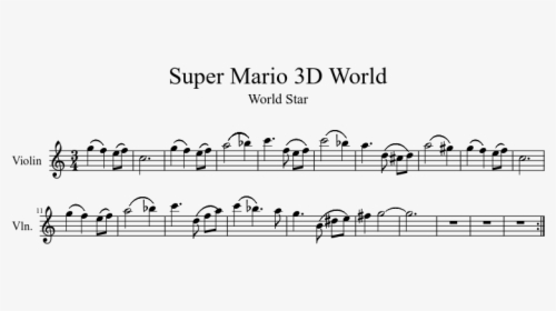 Super Mario Star Music Download - Mario 3d World Partitura, HD Png Download, Transparent PNG