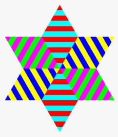 Hexagram Triangle Rainbow Clip Art - Estrellas De Multicolores Arcoiris, HD Png Download, Transparent PNG