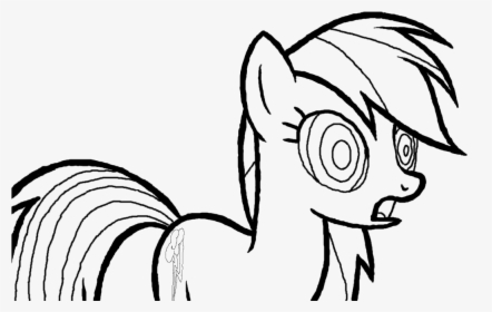 Hypnotized Rainbow Dash Lineart - Rainbow Dash My Little Pony Drawing Hair, HD Png Download, Transparent PNG