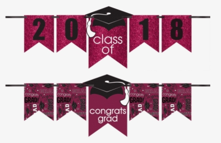 Congrats Grad Customizable Berry Glitter Banner Kit - Congrats Grad Glitter Graduation Year Banner Kit, HD Png Download, Transparent PNG