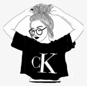 Collection Of Free Drawing Girl Nerd Download On Ui - Girl With Glasses Drawing, HD Png Download, Transparent PNG