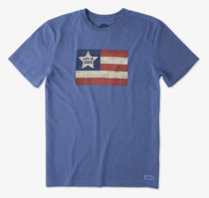Men S Vintage American Flag Crusher Tee - Life Is Good American Flag Shirt, HD Png Download, Transparent PNG