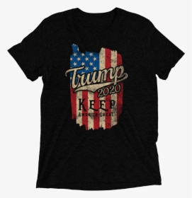 Donald Trump 2020 American Flag Vintage T-shirt, For - Active Shirt, HD Png Download, Transparent PNG