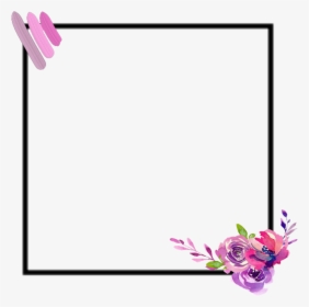 Ftestickers Watercolor Frame Flowers , Png Download - Watercolor Painting, Transparent Png, Transparent PNG