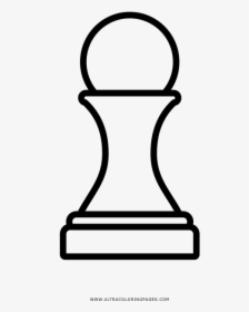 Chess Pawn Coloring Page - Peon De Ajedrez Para Dibujar, HD Png Download, Transparent PNG