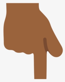 Brown Finger Pointing Down Emoji, HD Png Download, Transparent PNG