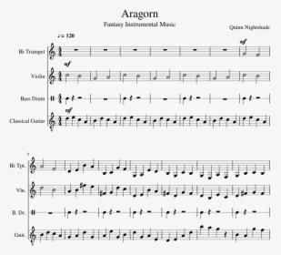Transparent Aragorn Png - Sheet Music, Png Download, Transparent PNG