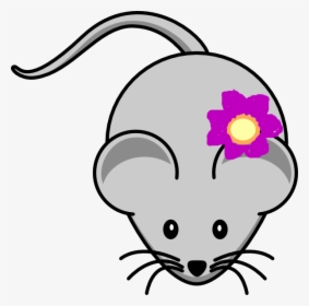 Rat With Flower Clip Art At Vector Clip Art - Cute Rat Clipart, HD Png Download, Transparent PNG
