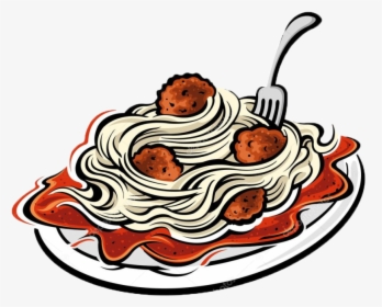 Transparent Spaghetti Clipart Png - Spaghetti And Meatballs Clipart Black And White, Png Download, Transparent PNG