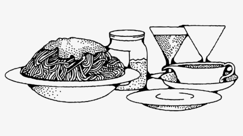 Line Art,drinkware,food - Spaghetti Clipart, HD Png Download, Transparent PNG