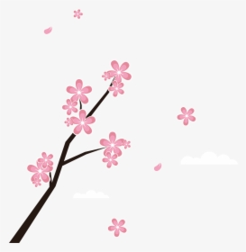 Cherry Blossom Branches And Petals Png Download - ดอก ซากุระ การ์ตูน Png, Transparent Png, Transparent PNG
