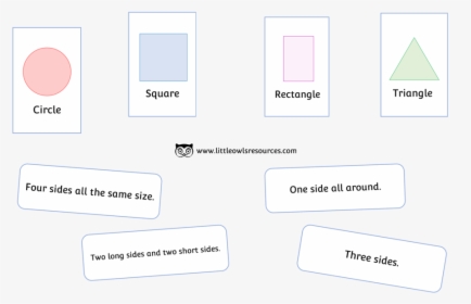2d Shape Description Matching Cards And Statements - Carmine, HD Png Download, Transparent PNG