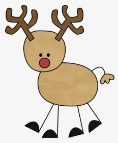 Free Reindeer Clipart - Kids Rudolph Drawing, HD Png Download, Transparent PNG